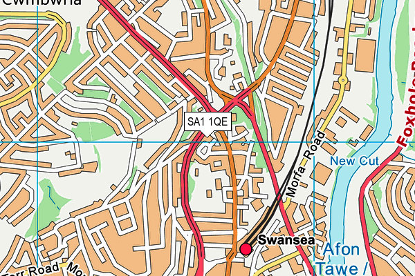 SA1 1QE map - OS VectorMap District (Ordnance Survey)