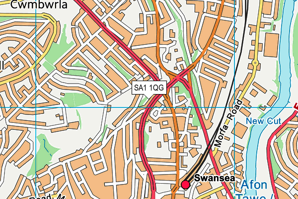 SA1 1QG map - OS VectorMap District (Ordnance Survey)