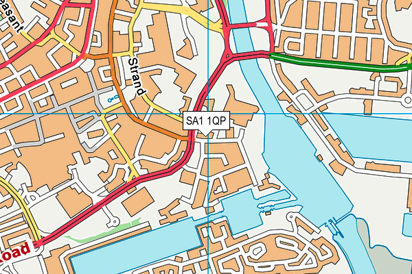 SA1 1QP map - OS VectorMap District (Ordnance Survey)