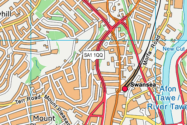 SA1 1QQ map - OS VectorMap District (Ordnance Survey)