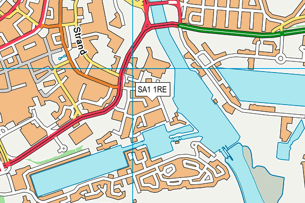 SA1 1RE map - OS VectorMap District (Ordnance Survey)