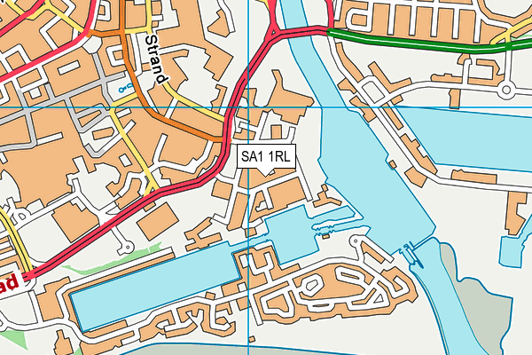 SA1 1RL map - OS VectorMap District (Ordnance Survey)