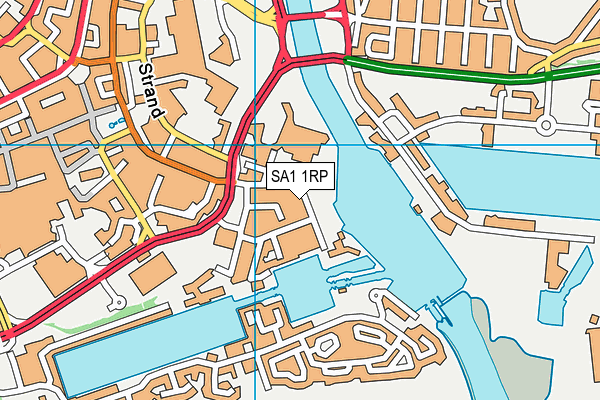 SA1 1RP map - OS VectorMap District (Ordnance Survey)