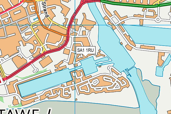 SA1 1RU map - OS VectorMap District (Ordnance Survey)