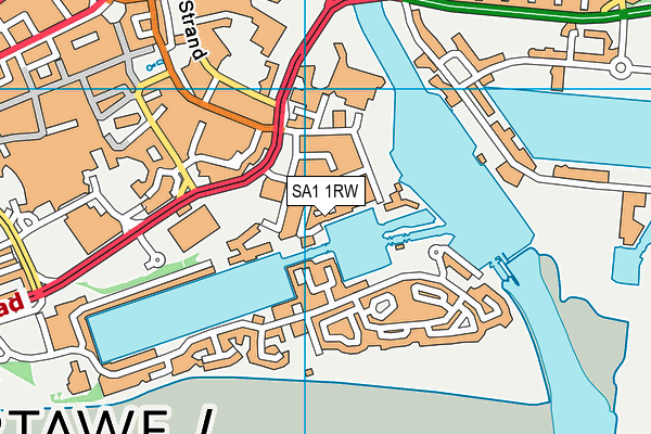 SA1 1RW map - OS VectorMap District (Ordnance Survey)