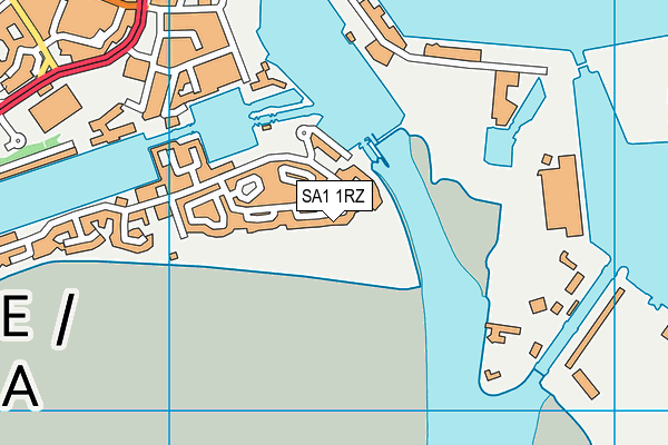 SA1 1RZ map - OS VectorMap District (Ordnance Survey)