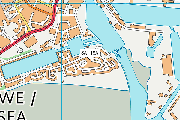 SA1 1SA map - OS VectorMap District (Ordnance Survey)