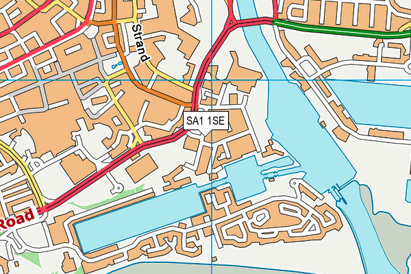 SA1 1SE map - OS VectorMap District (Ordnance Survey)