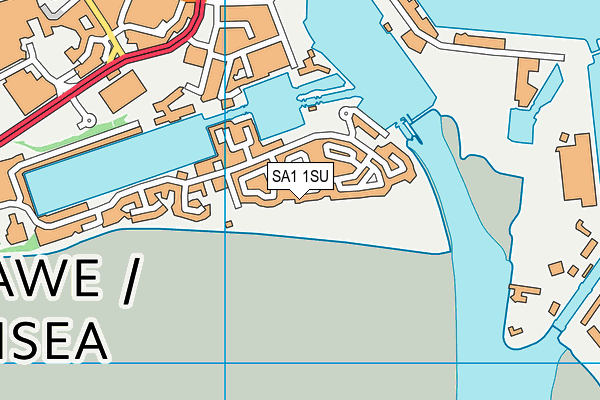 SA1 1SU map - OS VectorMap District (Ordnance Survey)