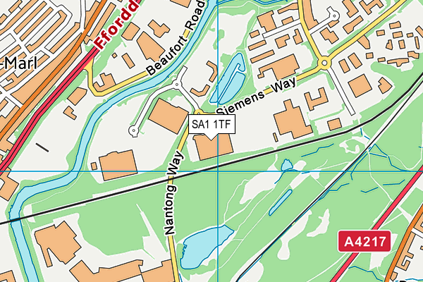 SA1 1TF map - OS VectorMap District (Ordnance Survey)