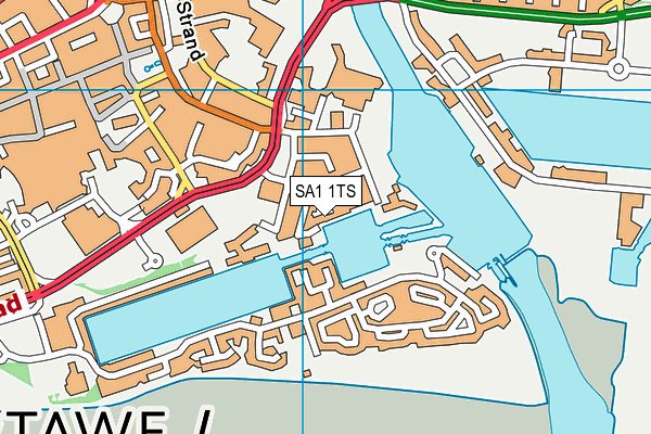 SA1 1TS map - OS VectorMap District (Ordnance Survey)