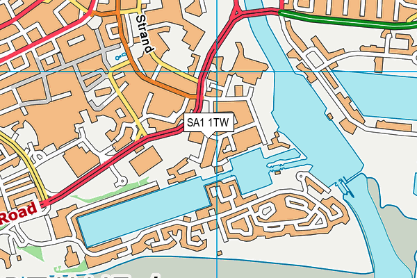 SA1 1TW map - OS VectorMap District (Ordnance Survey)