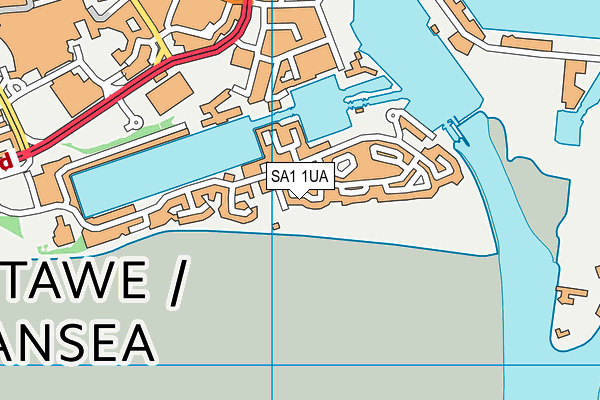 SA1 1UA map - OS VectorMap District (Ordnance Survey)