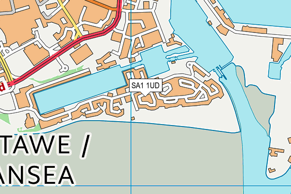 SA1 1UD map - OS VectorMap District (Ordnance Survey)