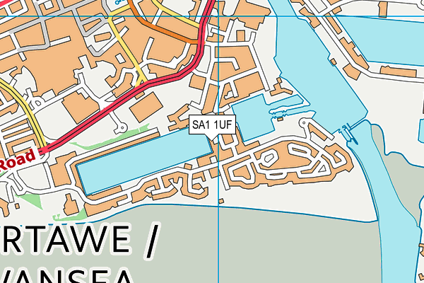 SA1 1UF map - OS VectorMap District (Ordnance Survey)