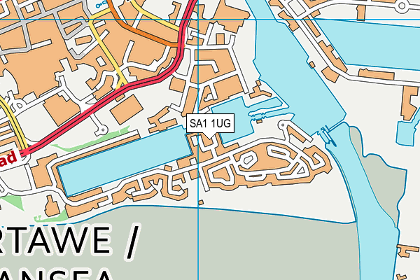 SA1 1UG map - OS VectorMap District (Ordnance Survey)