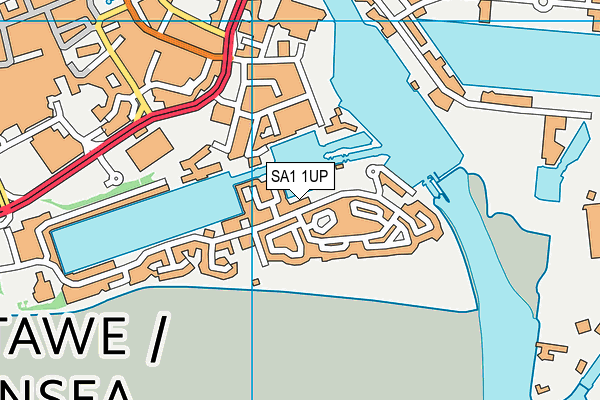 SA1 1UP map - OS VectorMap District (Ordnance Survey)