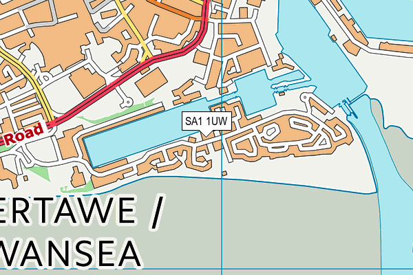 SA1 1UW map - OS VectorMap District (Ordnance Survey)