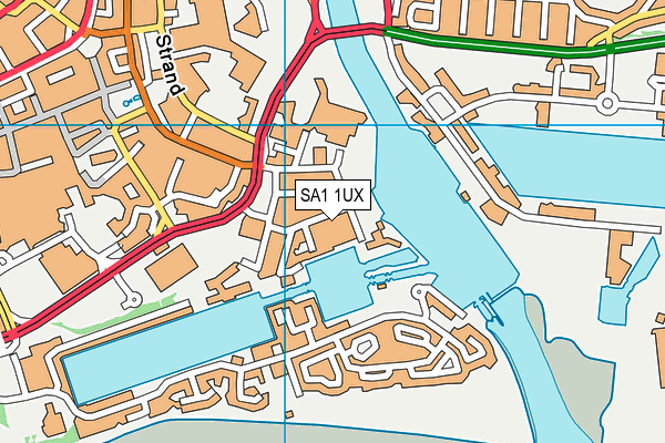 SA1 1UX map - OS VectorMap District (Ordnance Survey)