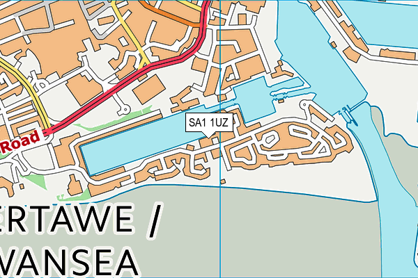 SA1 1UZ map - OS VectorMap District (Ordnance Survey)