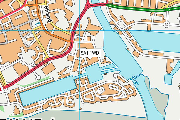 SA1 1WD map - OS VectorMap District (Ordnance Survey)