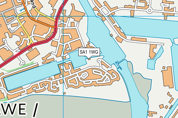 SA1 1WG map - OS VectorMap District (Ordnance Survey)