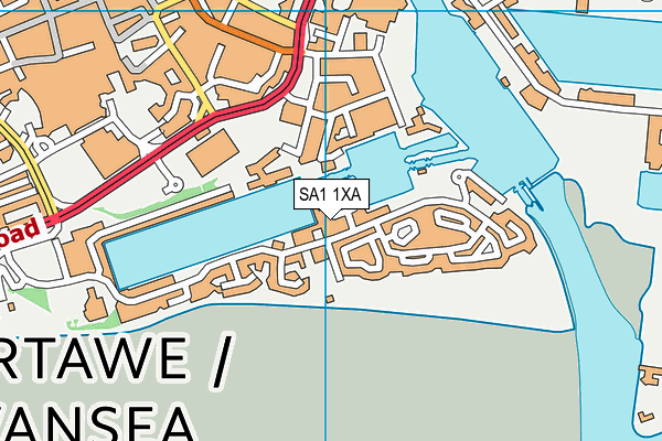 SA1 1XA map - OS VectorMap District (Ordnance Survey)