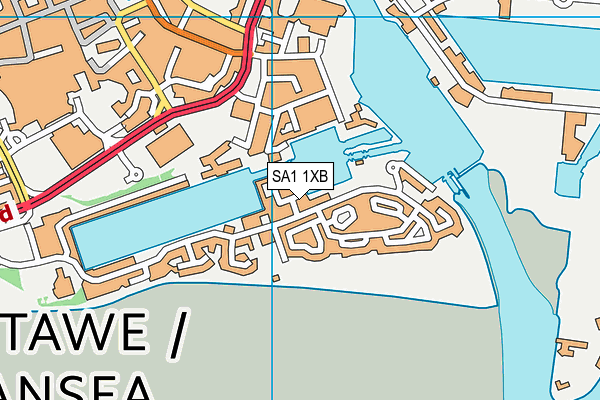 SA1 1XB map - OS VectorMap District (Ordnance Survey)