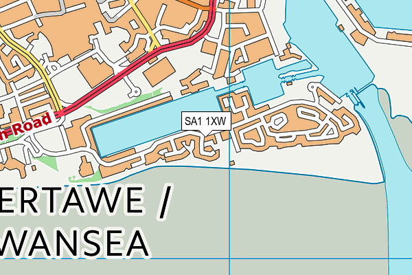 SA1 1XW map - OS VectorMap District (Ordnance Survey)