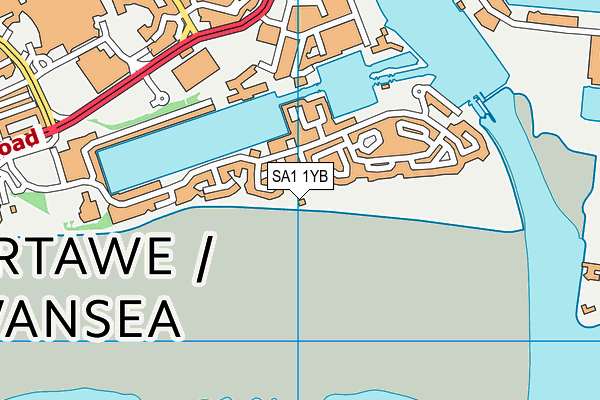 SA1 1YB map - OS VectorMap District (Ordnance Survey)