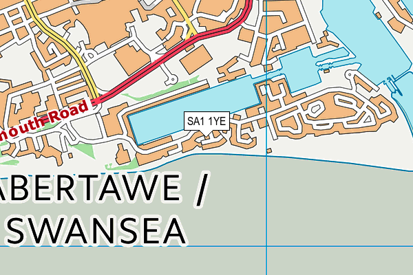 SA1 1YE map - OS VectorMap District (Ordnance Survey)