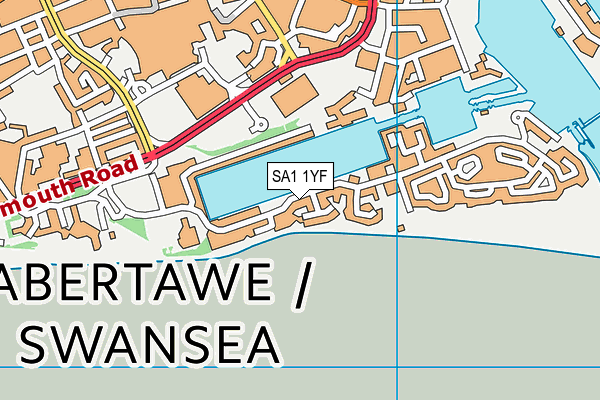 SA1 1YF map - OS VectorMap District (Ordnance Survey)