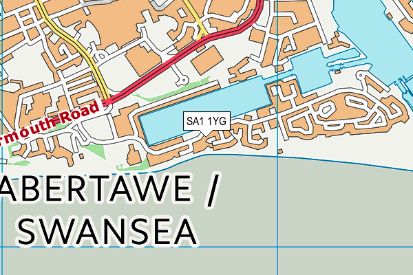 SA1 1YG map - OS VectorMap District (Ordnance Survey)