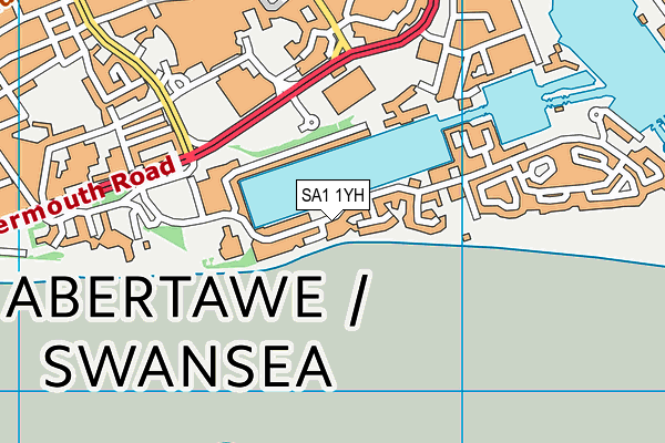 SA1 1YH map - OS VectorMap District (Ordnance Survey)