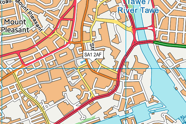 SA1 2AF map - OS VectorMap District (Ordnance Survey)