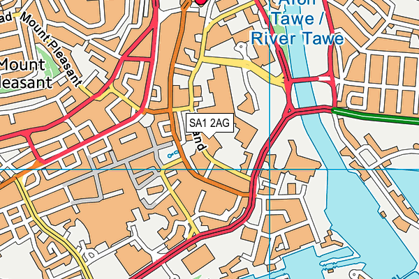 SA1 2AG map - OS VectorMap District (Ordnance Survey)