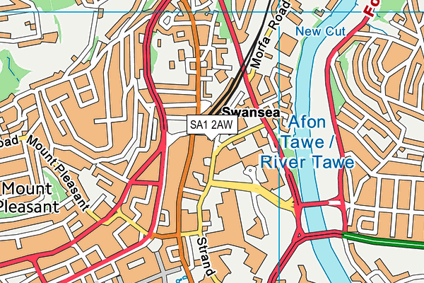 SA1 2AW map - OS VectorMap District (Ordnance Survey)