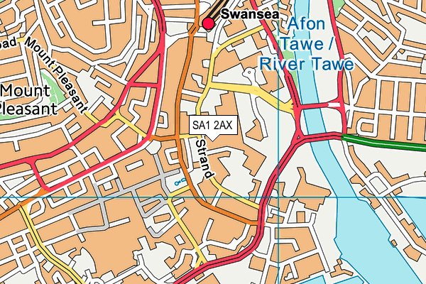 SA1 2AX map - OS VectorMap District (Ordnance Survey)