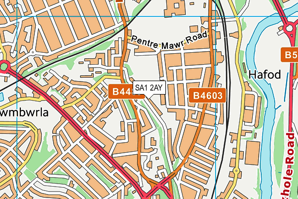 SA1 2AY map - OS VectorMap District (Ordnance Survey)