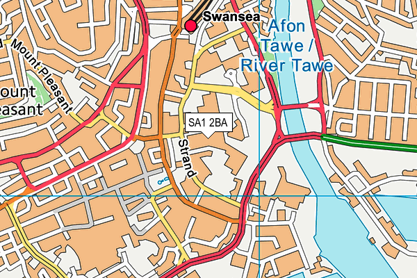 SA1 2BA map - OS VectorMap District (Ordnance Survey)