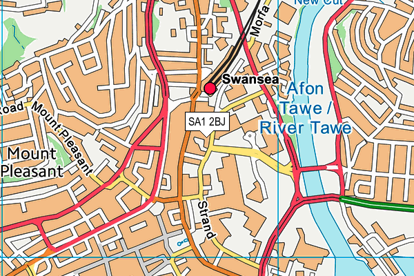 SA1 2BJ map - OS VectorMap District (Ordnance Survey)