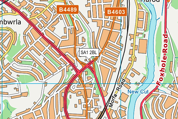 SA1 2BL map - OS VectorMap District (Ordnance Survey)