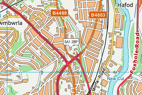 SA1 2BP map - OS VectorMap District (Ordnance Survey)