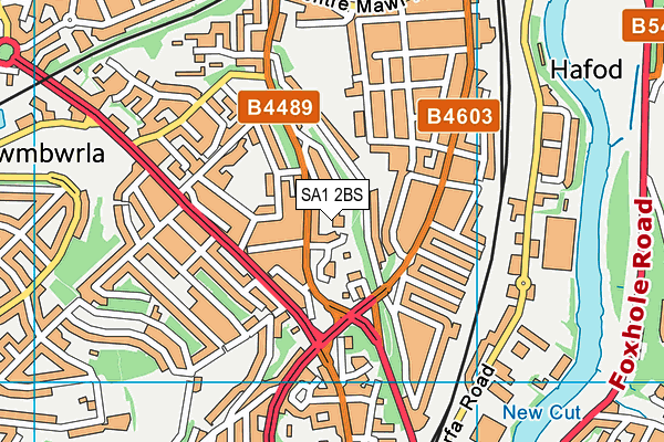 SA1 2BS map - OS VectorMap District (Ordnance Survey)