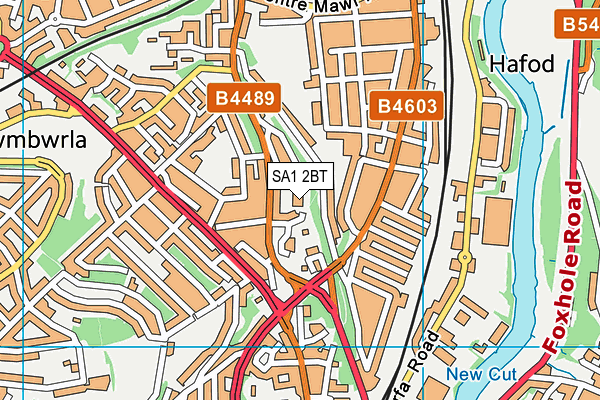 SA1 2BT map - OS VectorMap District (Ordnance Survey)