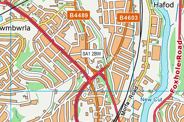 SA1 2BW map - OS VectorMap District (Ordnance Survey)