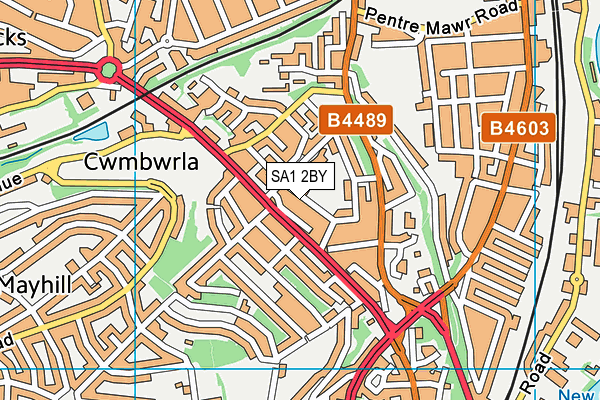 SA1 2BY map - OS VectorMap District (Ordnance Survey)