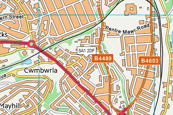 SA1 2DF map - OS VectorMap District (Ordnance Survey)