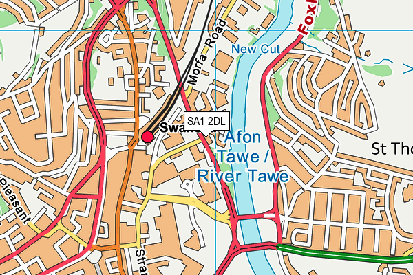 SA1 2DL map - OS VectorMap District (Ordnance Survey)