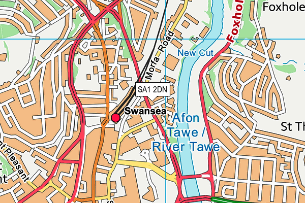 SA1 2DN map - OS VectorMap District (Ordnance Survey)
